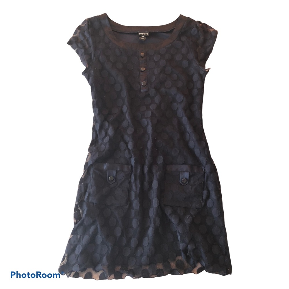 ENFOCUS STUDIO Dark navy midi polka dot dress